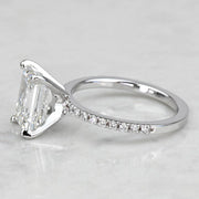 2.50 CT Emerald Cut Lab Grown Diamond Pave Engagement Ring Mapple Gems